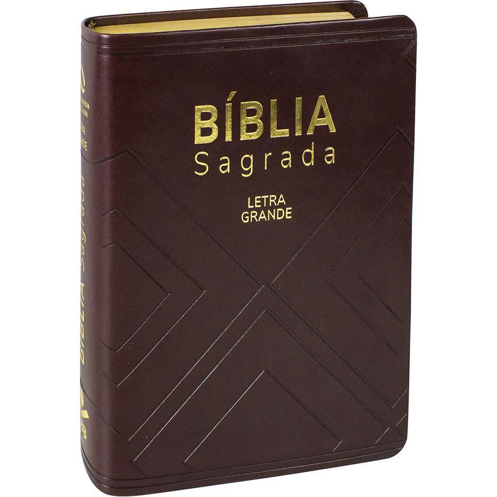 Biblia Letra grande marron nobre Luxo Naa