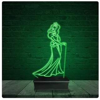 Luminária Abajur Acrílico Led - Rapunzel Princesa Disney