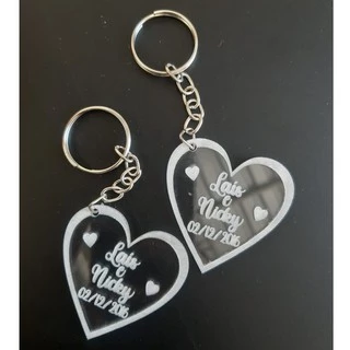 Chaveiro Coração Personalizado - Nome, Data, Ou Frase! Chaveirinhos De Casal, Amigos Etc - Decoração em Oferta na Shopee
