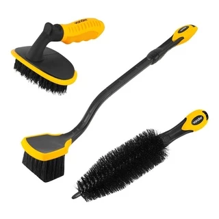Kit De Escovas Para Lavar Rodas E Carpete C/ 3 Peças Vonder