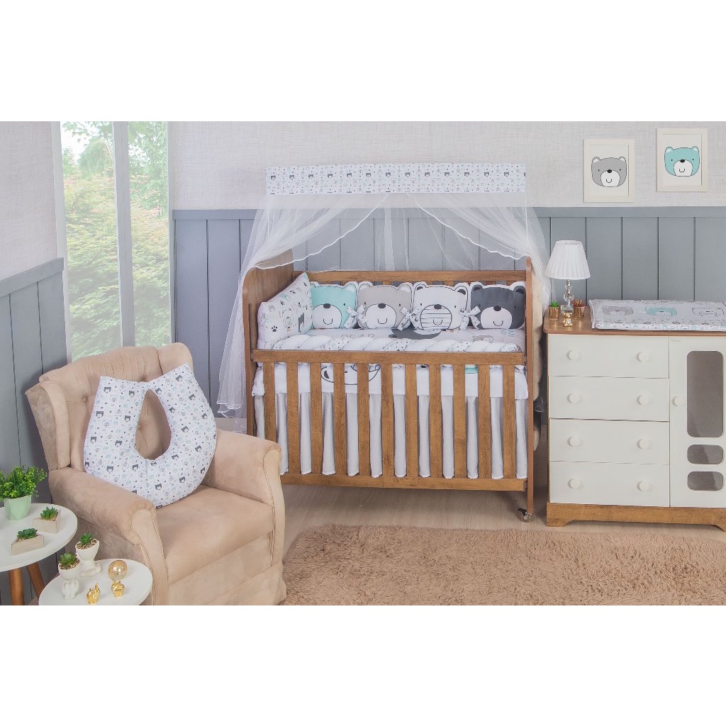 Enxoval para Quarto do Bebê Menino 12 peças Litlle Bear | Shopee Brasil