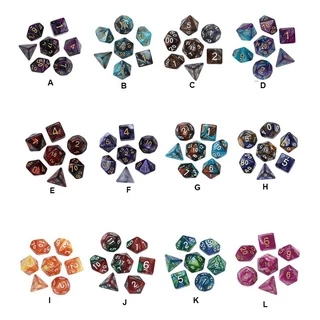 Kit De 7 Dados Rpg + BOLSA Marmorizados D&d DnD