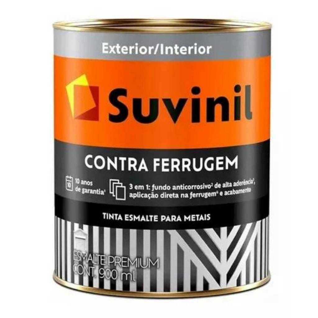 Tinta Esmalte 3 Em 1 P/ Metais Contra Ferrugem Cinza Medio Suvinil ...