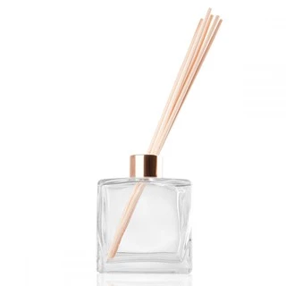 Frasco Para Aromatizador Cubo 100ML Com Tampa Difusora e 3 Varetas de Madeira