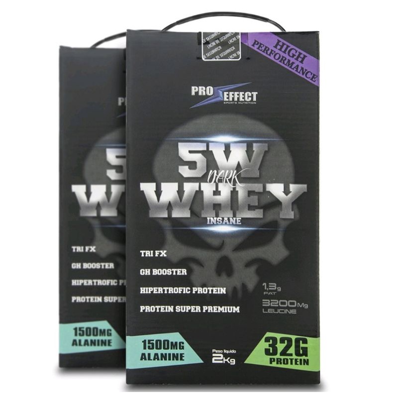 Kit 2 Whey Protein 5w Dark Insane 2kg (PRONTA ENTREGA)