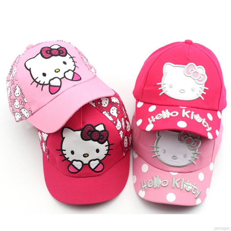 Baby Girls Hello Kitty Boné De Baseball Kids Girl Cartoon Gato Casual Chapéu De Sol Infantil Hip Hop Caps