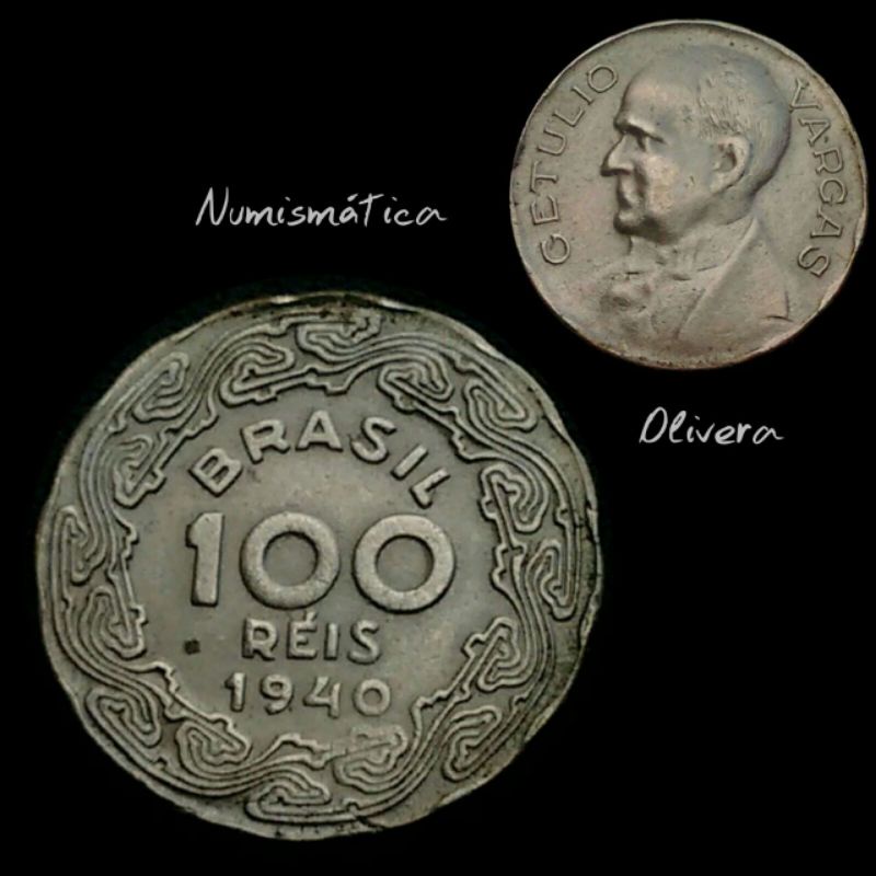 Moeda antiga 100 réis 1938 - Brasil. Getúlio Vargas