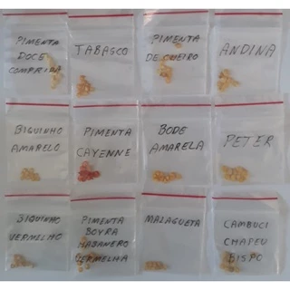 KIT 01 - Sementes de Pimentas - 10 Espécies Diferentes