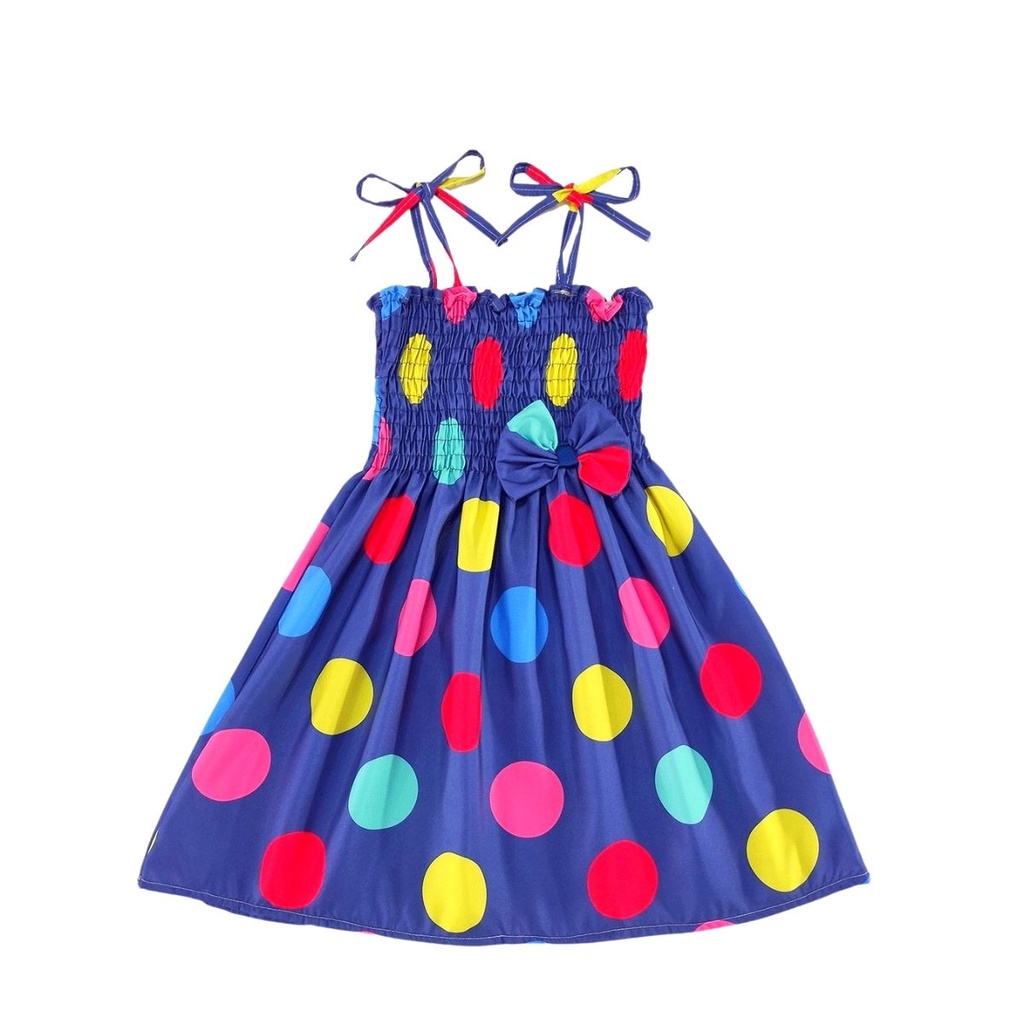 Vestido Para Meninas de 4-7 anos de idade Vestido Red Polka Dot Sling