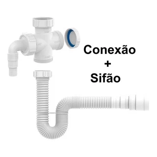 Conexão Pia Maquina Lavar Louça Roupa Cruzeta 1.1/2 E Sifão