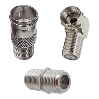 Kit Conector Engate Rápido+ Emenda Rg6 Rg59+ Adaptador 90°