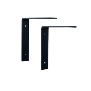 Kit 2 Mão Francesa em L 15cm Estilo Industrial Preto