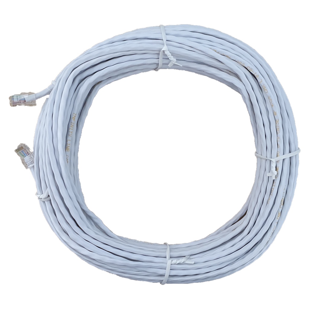 Cabo de Rede 10 Metros 10m Branco CAT5e UTP Até 100Mbps Crimpado Testado LAN CFTV