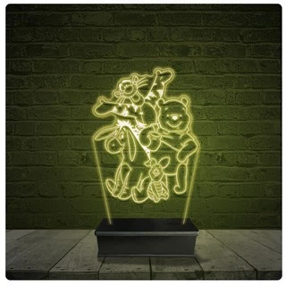 Led Luminária Acrílico Abajur - Ursinho Pooh 01