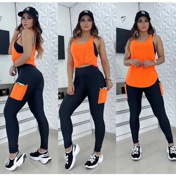 Calça Legging Academia Fitness Bolso celular