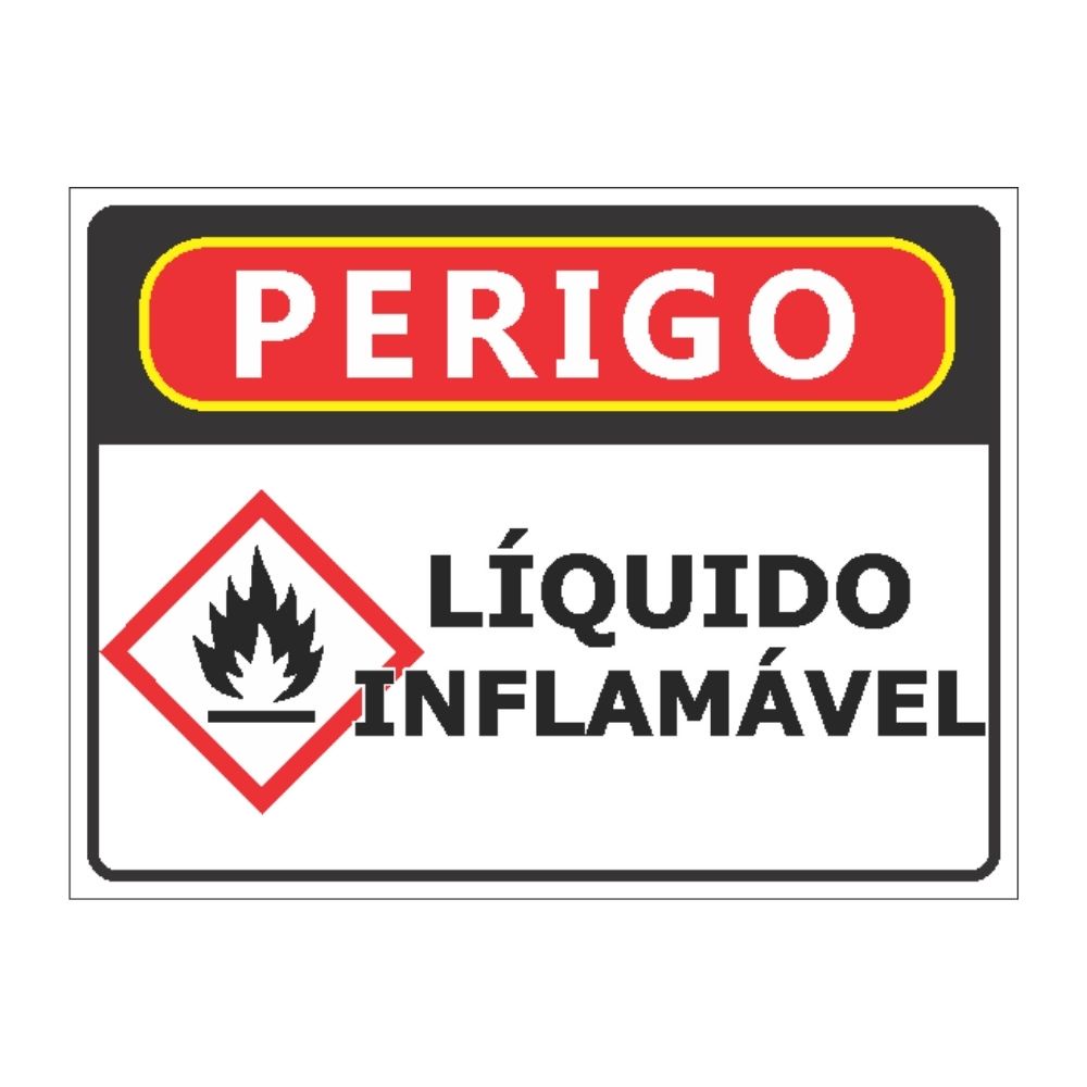 Placa Perigo Liquido Inflamável Silbolo Fogo PVC | Shopee Brasil
