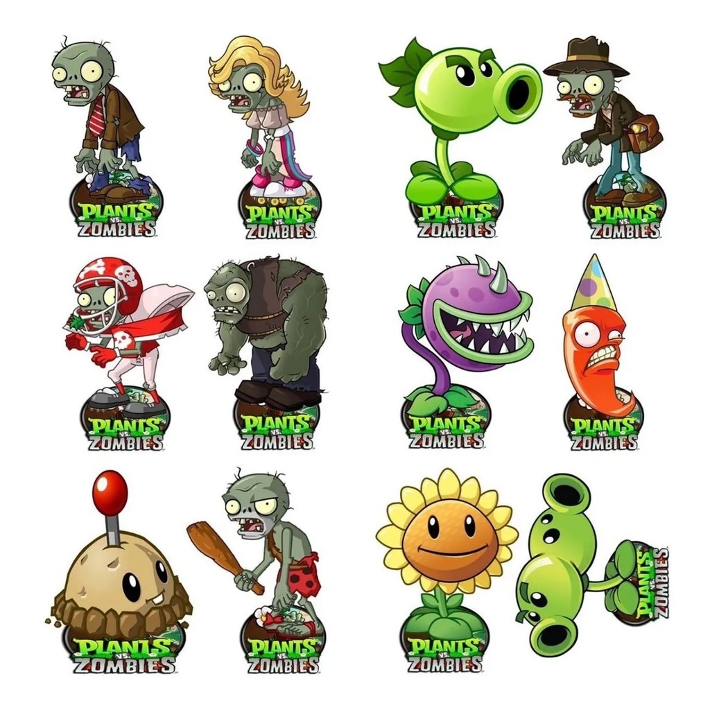 Plants Vs Zombies - 10 Displays de festa 20cm Totens | Shopee Brasil