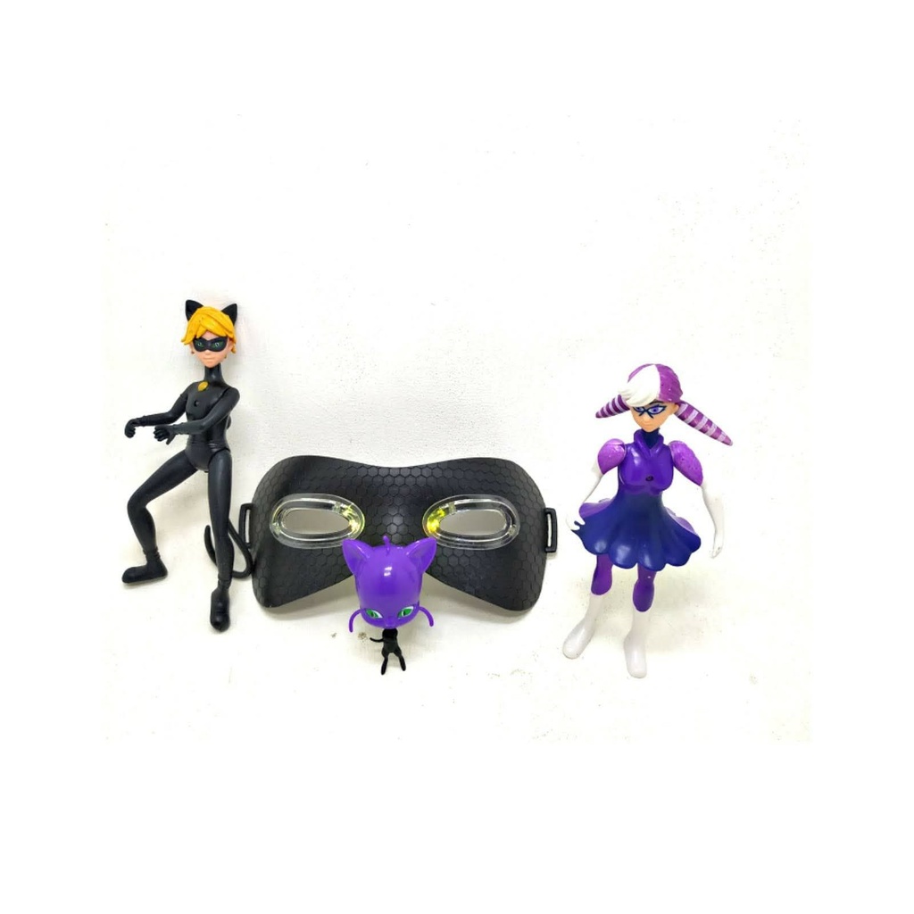 Máscara Brinquedo C/ Luz Ladybug Cat Noir + Personagens 1kit Shopee