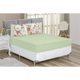 Jogo De Lencol king 3 Pecas 200 Fios Naturale Verde Killy