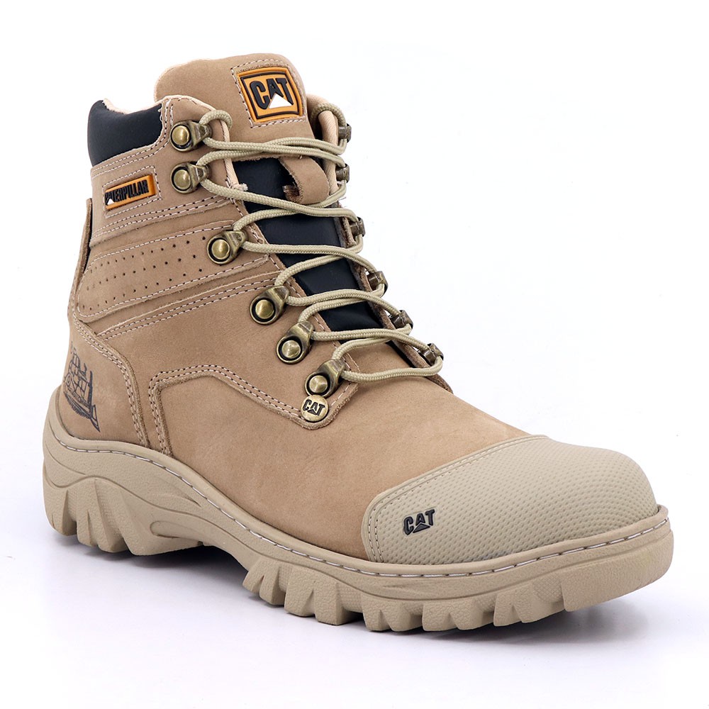 Bota Caterpillar Masculina de Couro Adventure Cat 9820 Verde Oliva Nude ...