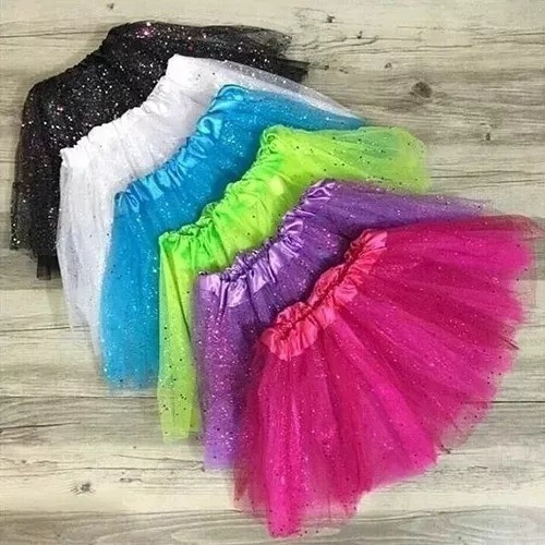 Saia de tule preta best sale com glitter