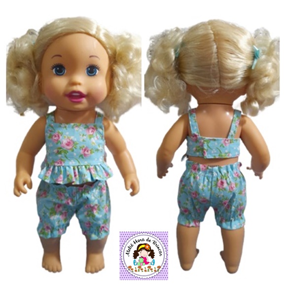 Kit Roupa de Boneca Baby Alive e Little Mommy Vestido Dente de