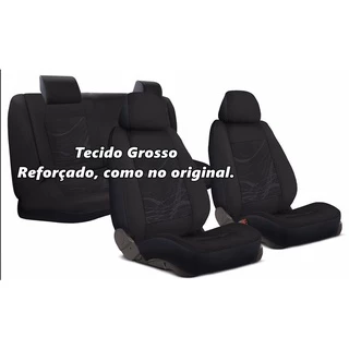 Capa de Banco Carro Tecido Grosso Reforçado Preto Citroen C3 e Universal