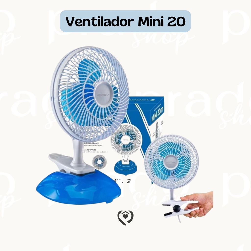 Ventilador de Mesa Ventisol MINI 20CM Branco Com 2 Velocidades