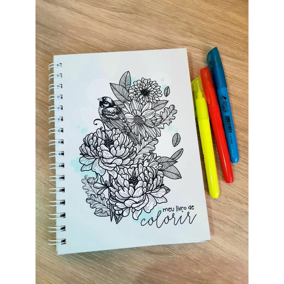 Caderno de Colorir Adulto Anti-stress Cinza | Shopee Brasil