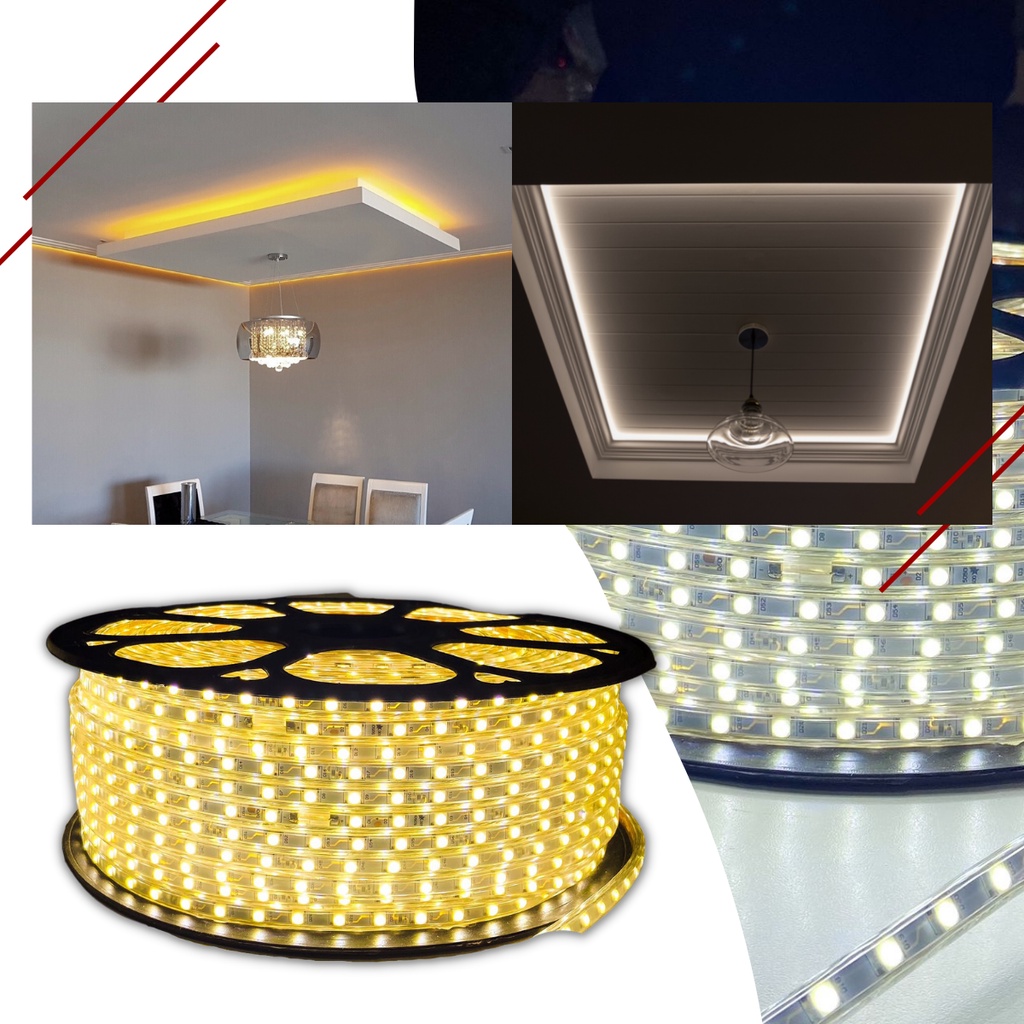 Mangueira Fita Led Chata 5050 20m Alto Brilho Sanca Gesso Marcenaria ...