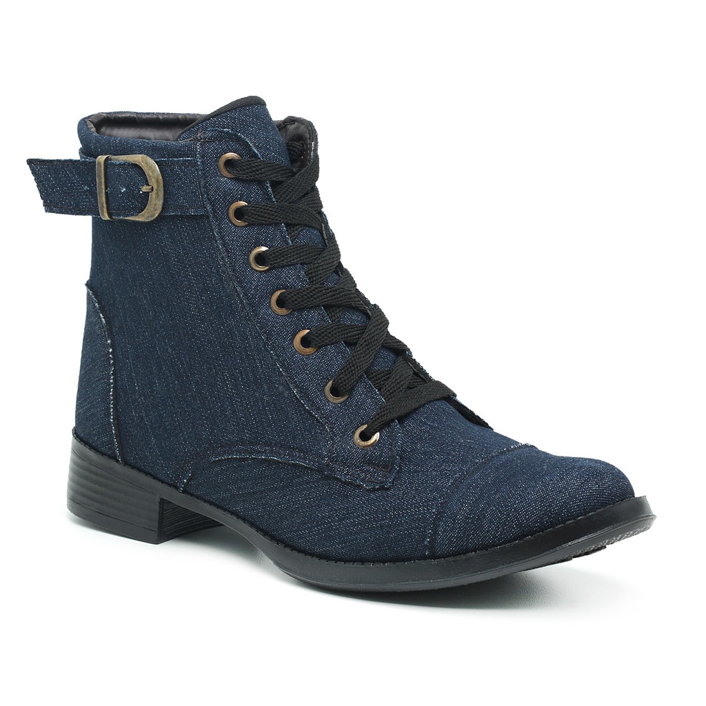 Bota jeans salto baixo retailer