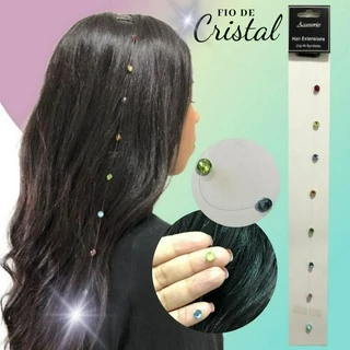Fio De Cristal Com Tic Tac 30cm Penteados Ponto De Luz