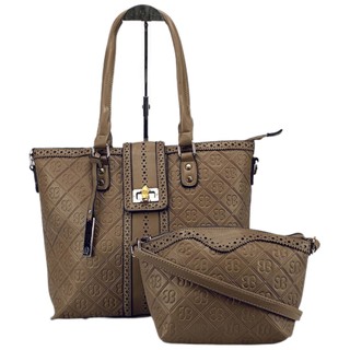Kit Bolsa Feminina Grande de Couro PU com Alça Transversal