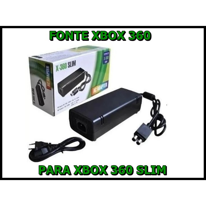 Fonte Xbox 360 Slim Video Game Bivolt 110v 220v 2 Pinos Shopee Brasil