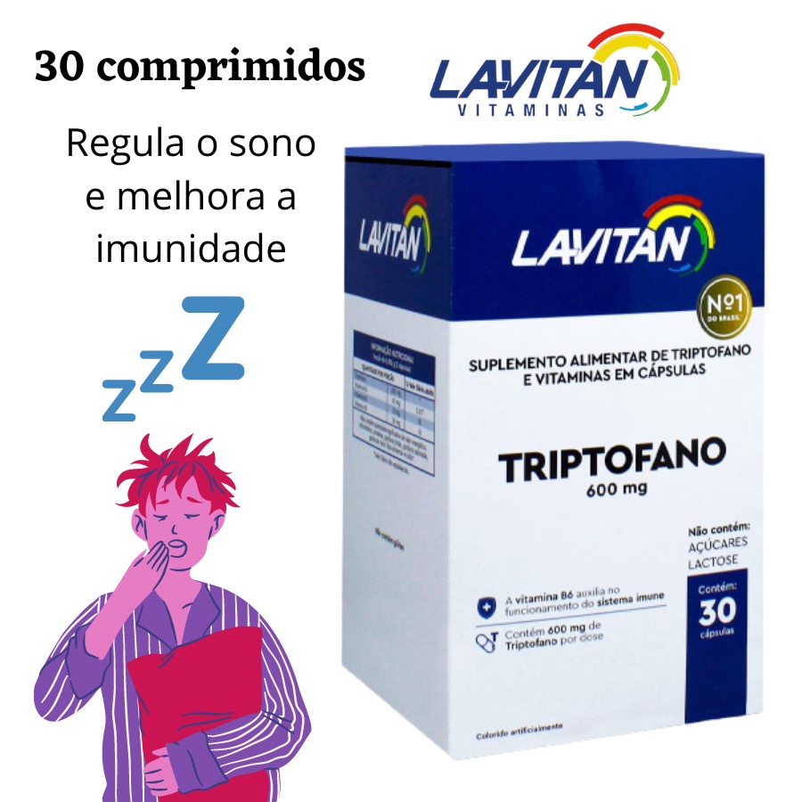 Vitamina Lavitan Triptofano Antigo Sonus 30 Comprimidos Insonia e ...