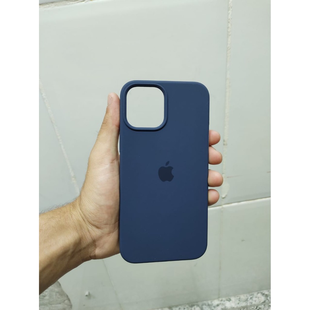 Capinha Case Silicone Aveludada IPhone 12 Pro Azul Marinho