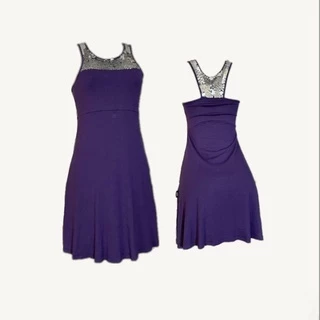 Vestido Roxo - Curto com Paetês - Tamanho P - BAZAR