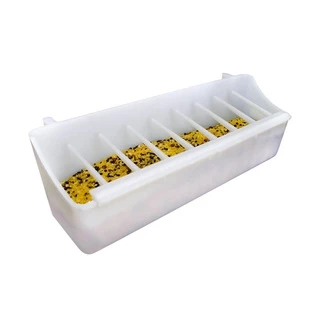 Comedouro Plástico Italiano Grande Branco com Grade 400ml Toco Tucano Agapornis Ring Neck Calopsita