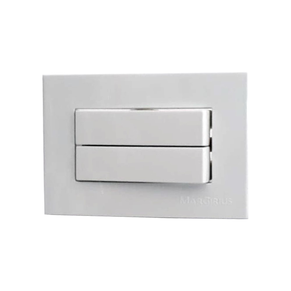 Interruptor Duplo Embutir para Móvel Madeira 10a Branco Completo