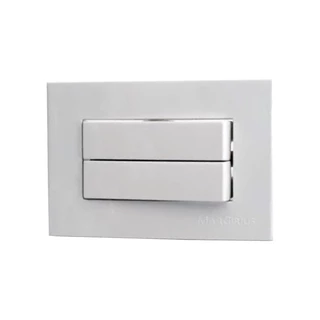Interruptor Duplo Embutir para Móvel Madeira 10a Branco Completo