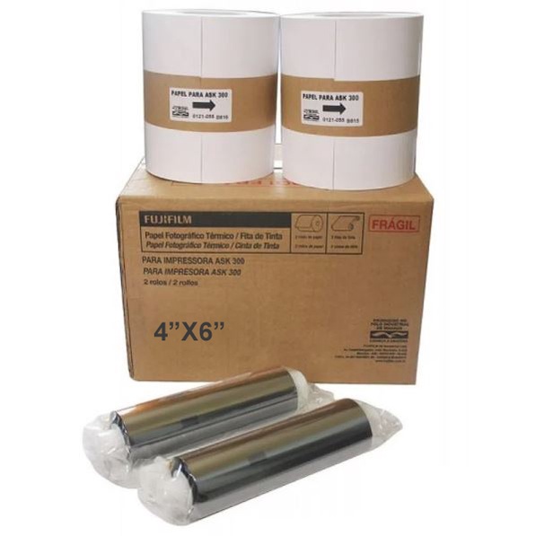 Papel Fotográfico 10x15 ASK-300 (2 Rolos)