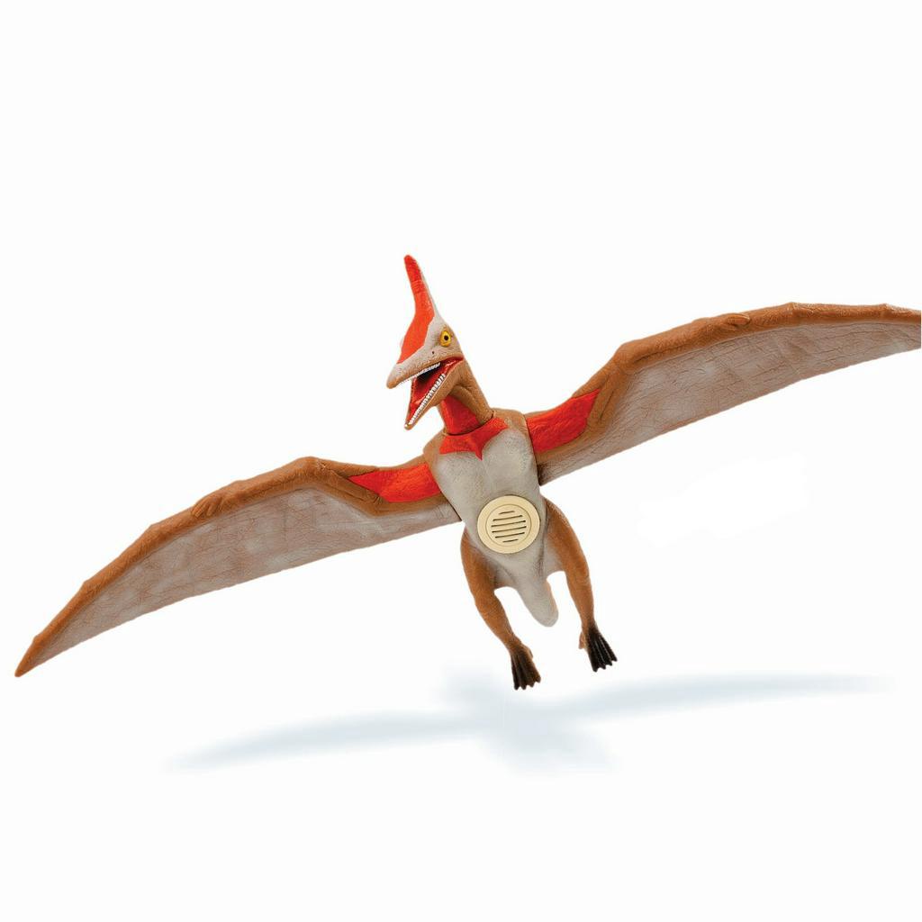 Avião Brinquedo + Dinossauro Pterodáctilo Vinil E Rede Caça - R$ 76,99