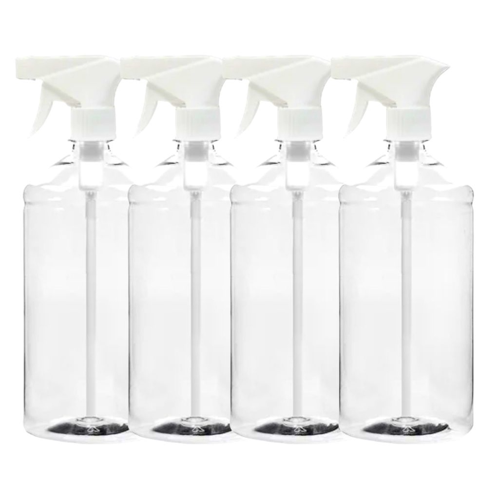 Kit 10 Frascos Pet Borrifador Spray 1000ml Cilíndrico Gatilho Pulverizador