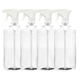 Frascos Pet Borrifador Spray 1000ml Cilíndrico Gatilho Pulverizador - Kit 05 Unidades