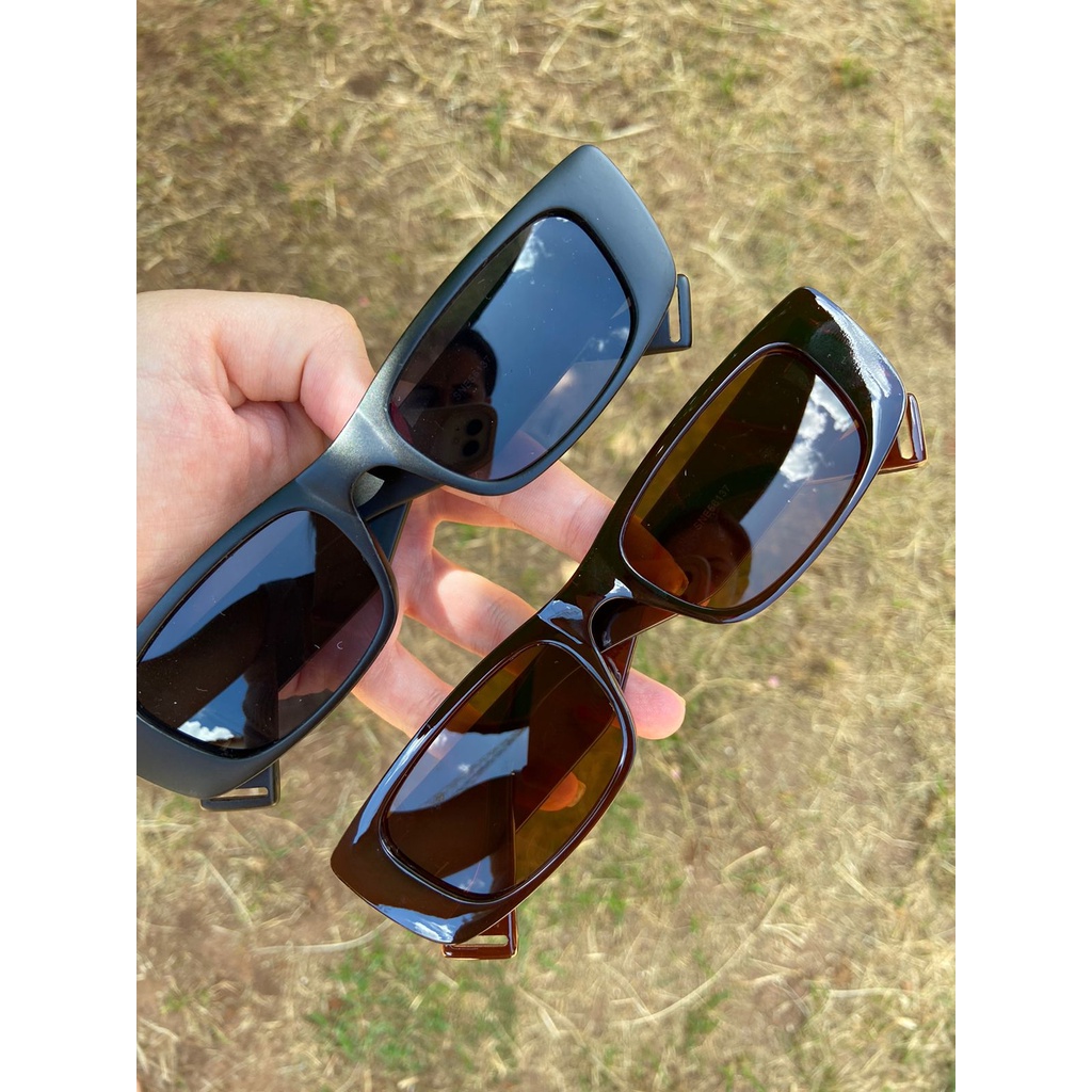 Culos De Sol Blogueira Feminino Retangular Vintage Retro Prote O Uv Oculos Tik Tok Shopee