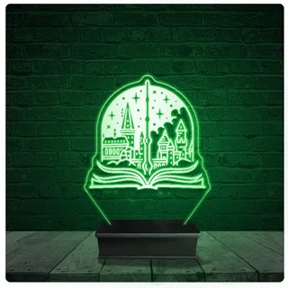Luminária Abajur Acrílico Led - Hogwarts Harry Potter 06