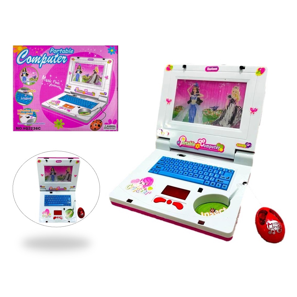Notebook Para Crianças Laptop Infantil Princesas á Pilha Musical Com ...
