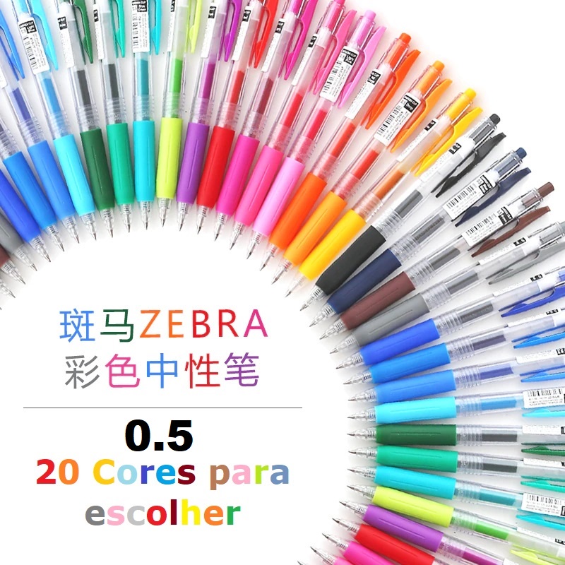 (Original Zebra) - Caneta Zebra Gel Sarasa Clip 0.5 - Cores Clássicas - Unidade Oferta