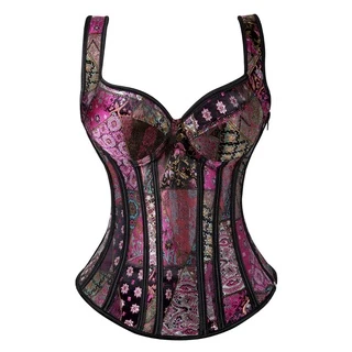corset top Colete hot shaper bustiers burlesque lingerie overbust gothic corsage Roupas medieval Senhoras