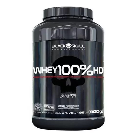 Whey Protein 100% HD Concentrado, Isolado e Hidrolisado 900g – Black Skull